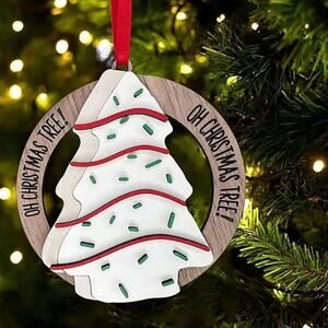 Charming Wooden Christmas Tree Ornament  - Perfect For Holiday Decor & gifts
